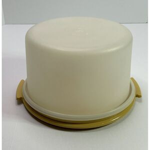 Vintage Tupperware Classic YELLOW round Cake Carrier 10"
